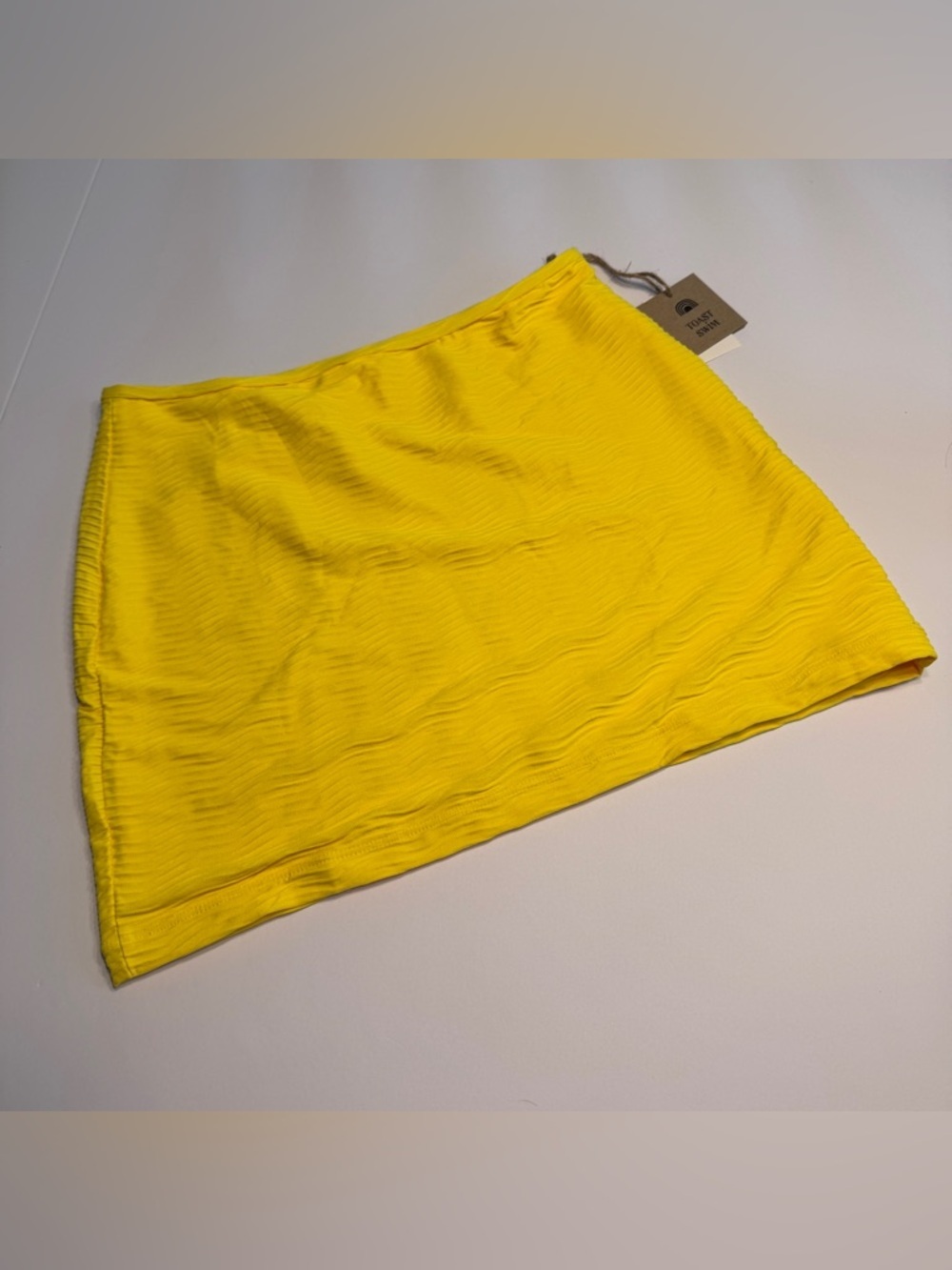 TOAST Swim Tube Skirt Yuzu Wave Yellow Size S Ribbed Mini Skirt Beach Vacation